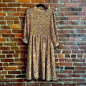Cheetah-ish, light pinkish Ann Taylor dress - super comfy